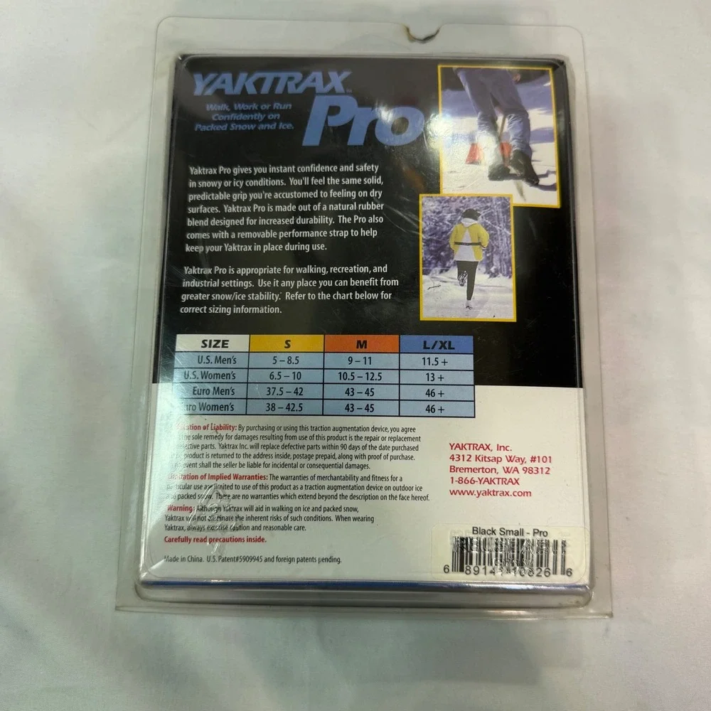 Yaktrax Pro Traction Cleats for Snow and Ice Black Small
